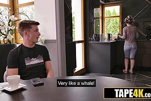 married milf in fishnets asks young stud for intimate time together