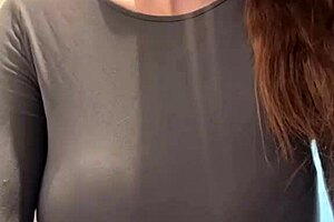 Stepmother massages natural tits, but brunette wife ends with anal sex and orgasm.