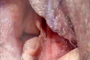 Bbw milf pussy destroyed with hairy fisting and squirting in close up wet action