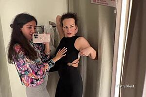 WOW, TWO HORNY BITCHES in PUBLIC LOCKER ROOM!