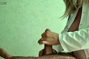 Beautiful Masseuse Doctor With Big Tits Surprised by Client's Erect Big Cock During Massage