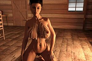 The hot milf with big tits delivers a titjob until her boobs get covered in cum from the monster cock game.