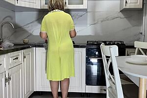 an experienced old woman with a strong ass takes her stepson's cock deep into her anal in this homemade mature encounter