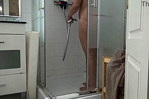 Taboo Stepson Masturbates Voyeur Style Watching Stepmom In Morning Shower!