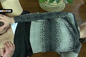 flat chested milf rides dick and swallows cum with true passion