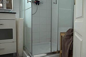 Taboo Stepson Masturbates Voyeur Style Watching Stepmom In Morning Shower!