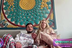 Shy blonde wife fingered on camera