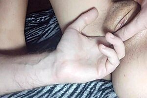 Feel my tight Korean pussy as I fondle it close-up with fingers and tongue for you.