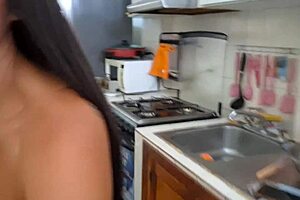 Leaked Video Shows Famous Mexican Influencer Masturbating In Kitchen With Broomstick. She Fingers Tight Wet Pussy And Squirts While Moaning.