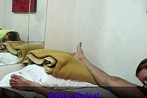 I can't believe this young dotado paid the pensao owner with intense anal fucking bent over in see through outfit