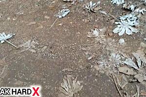 Hey, she just turned 18 and called her friend to lose virginity in the woods with wet pussy action.