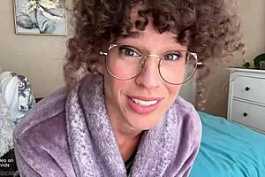 The curly curvy stepmom requested rough anal sex with monster cock pov. She got a big ass creampie in lingerie.