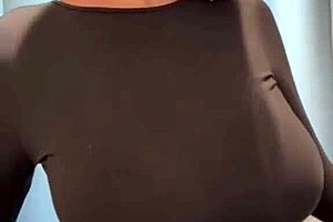 Stepmother massages natural tits, but brunette wife ends with anal sex and orgasm.