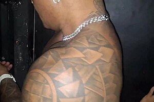 Milf danni cardillo sucks interracial big black monster cock through gloryhole then fucks in cabin with pierced nipples