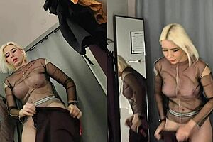 Hidden Camera Spies on Girl Without Panties in Fitting Room - Big Ass and Pussy Flashing?