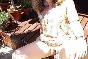 hey maturemons, why are you sunning that shaved vulva with big pussy lips out there?