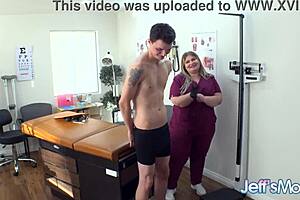 Gorgeous chubby nurse Tiffany Star bbw takes a massive cum sample from patient in hospital