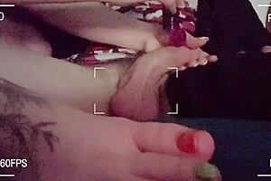 Prettyfeetelite Stroking Hubbys Friends Big Cock with Little 18+ Feet in Homemade Video