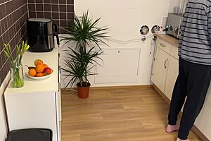 why did my husband start jerking off to my step mom in lingerie and stockings in the kitchen while spanking her big ass and curvy body in pantyhose and heels?