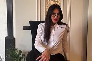 Secretary lands job via bed encounter with brunette MILF in amateur compilation
