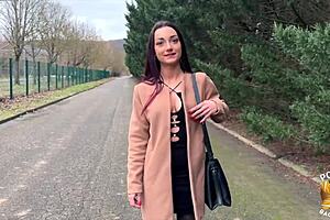 What happens when busty French milf Angela gets double teamed by two studs in lingerie?