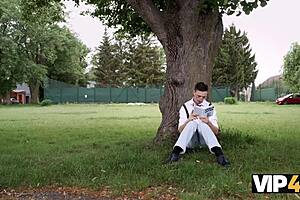 Blonde European Cougar Seduces With Natural Tits For Creampie Game In Czech Mom And Boy Action