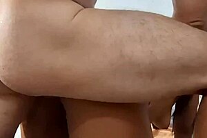 Black Ebony Amateur Brunette Gets Anal Creampie With Gaping Ass And Licking From Fat Mature