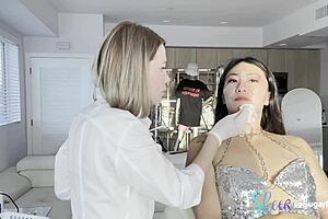 Asian beauty got a facial waxing, but is that all this petite nurse with small tits and shaved pussy wants in the hospital?