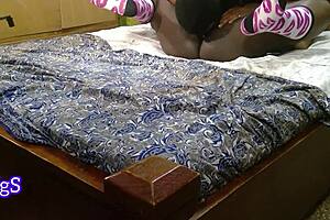 Amateur porn star licks juicy shaved pussy in first adult scene!