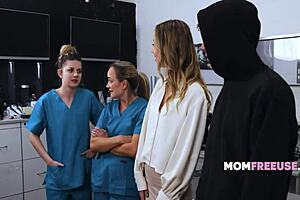 Rando Freeuses A MILF Mom In Hospital Setting With Petite Cute Lady