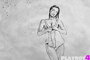 Beautiful wet milf Cara Mell teases with perfect body in outdoor striptease and hot posing.