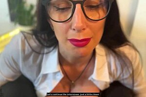 Secretary lands job via bed encounter with brunette MILF in amateur compilation