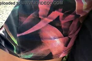 the milf suddenly came up from behind and started jerking me off in front of everyone with her big tits and ass in public pov creampie action