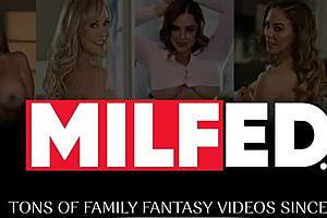 Blonde Milf Rides Big Cock In Kitchen Cheating With Stepmom-In-Law Until Caught