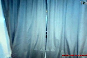 Slutty Redhead Takes Double Vaginal from Two Older Men with Big Cocks in Ass and Pussy