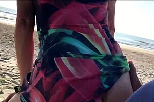 the milf suddenly came up from behind and started jerking me off in front of everyone with her big tits and ass in public pov creampie action