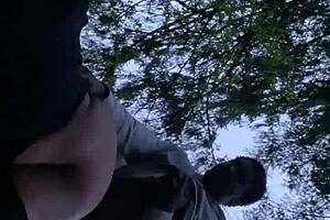 sexy bbw takes sunset backshots deep in the forest