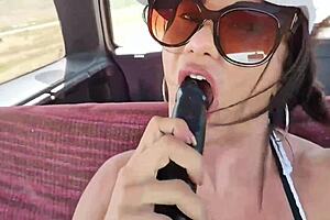 Uber ride to beach broke down so milf paid with anal sex in hotel