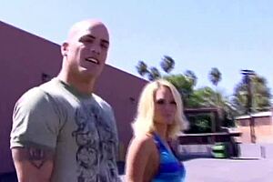 Uh, blonde porn babe Tyann Mason with big fake tits gets coated in cum after anal fingering.