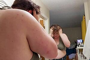 clara crisp milf bbw shows hairy armpit and belly in giantess video bts