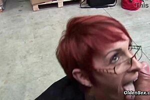 Mature redhead lady Katy Morlait takes big dick anal in condom, but is that safe enough?