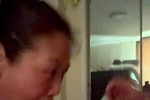 Korean MILF Sucks Husbands BWC in POV with Deep Emotions and Cum in Mouth
