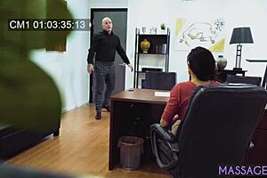 Big tits mature gets wet pussy fingered passionately before sucking big cock in lingerie