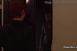 Mature redhead lady Katy Morlait takes big dick anal in condom, but is that safe enough?