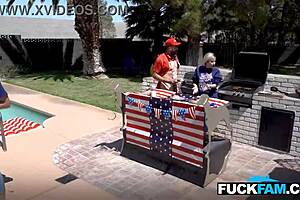 Stepmom Faints Watching Stepdaughter Penelope Kay Fuck Husband and Stepson Josh Rivers in Taboo 3some with Big Ass Action