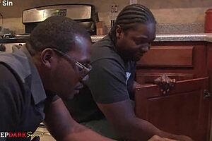 Jade Calls Two Plumbers for Interracial Doggystyle Creampie in California