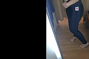 Karina and Lucas Select Hot Outfit for Gym Session with Sensual Mirror Reflection