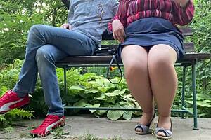 oh man, what's up with my horny stepmom's huge ass and wet pussy flashing outdoors?