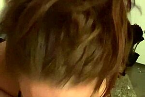 sexy milf gives a pov blowjob with deepthroat action