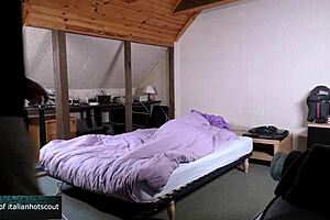 Sexy milf with natural tits fucked on double bed.